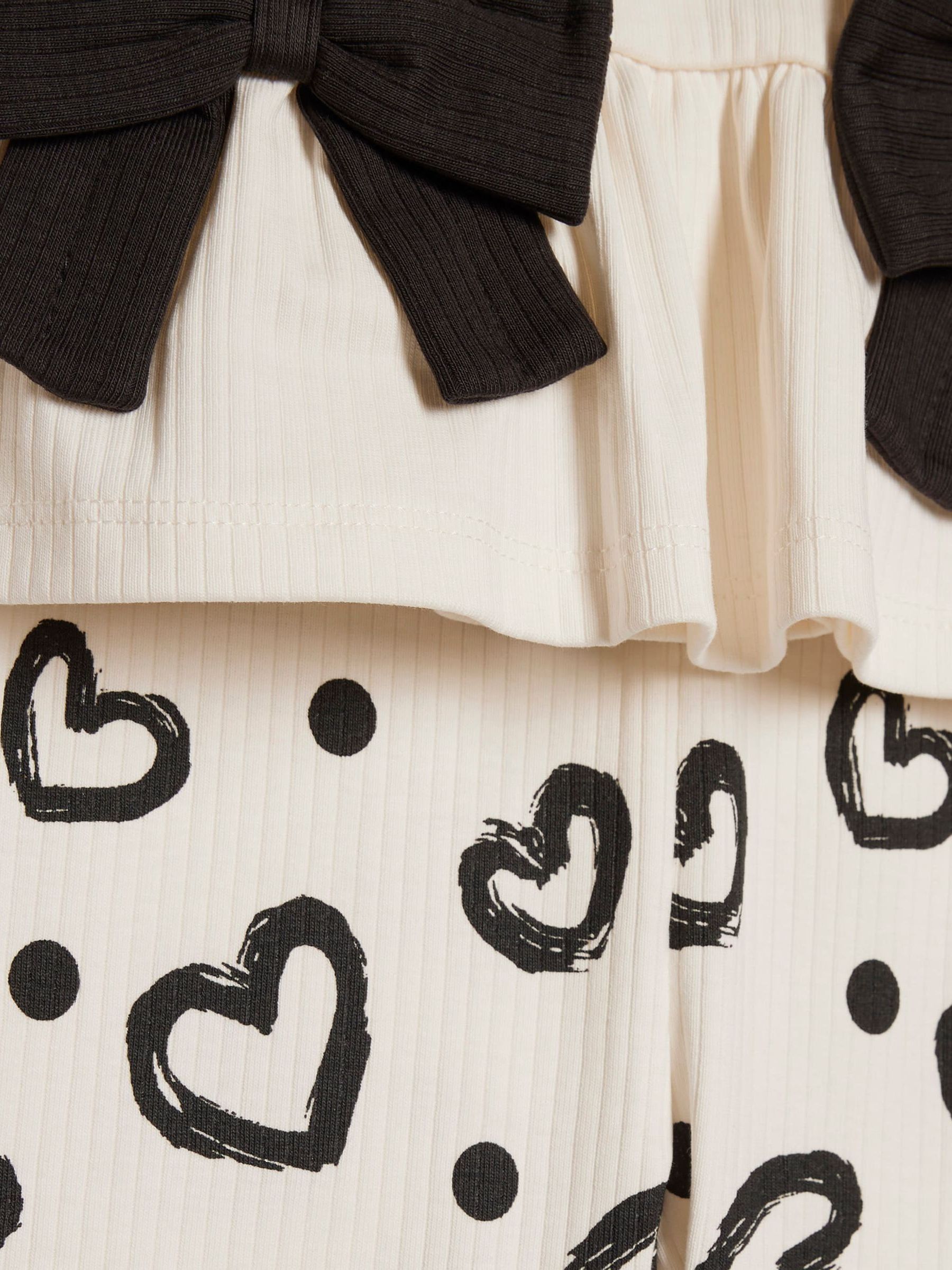 Buy River Island Cream Peplum Bow Top & Rib Shorts Set from the Next UK ...