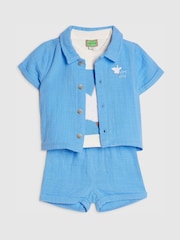 River Island Blue Abbie Rosie Goose T-Shirt & Shorts Set - Image 4 of 5