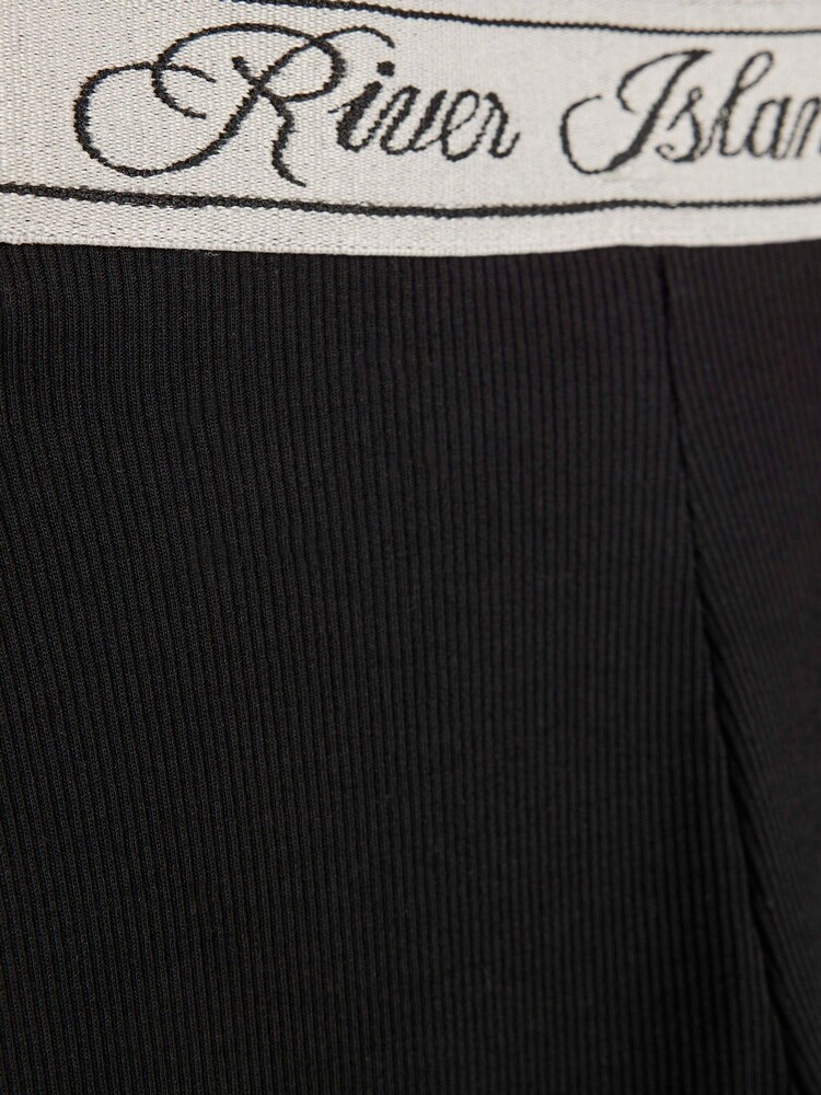 River Island Black Logo Waistband Kickflares Leggings - Image 2 of 3