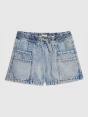 River Island Blue Denim Pull On Shorts - Image 1 of 4