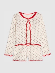 River Island White Cherry Cardigan Cami Pyjamas Set - Image 3 of 5