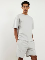 River Island Grey Oversized Boxy T-Shirt & Shorts Set - Image 1 of 4
