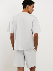 River Island Grey Oversized Boxy T-Shirt & Shorts Set - Image 2 of 4
