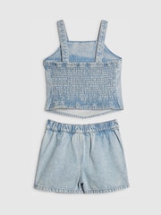 River Island Blue Cowboy Sequin Top & Skort Set - Image 2 of 4