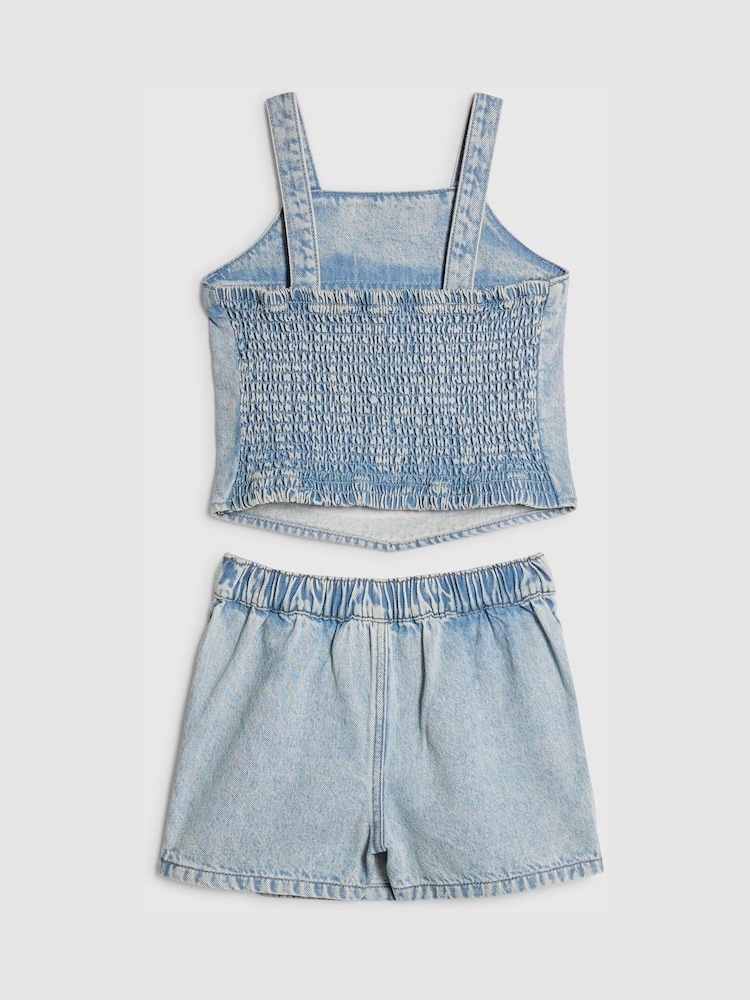 River Island Blue Cowboy Sequin Top & Skort Set - Image 2 of 4