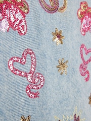 River Island Blue Cowboy Sequin Top & Skort Set - Image 4 of 4