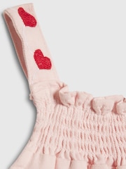 River Island Pink Denim Heart Frill Top & Shorts Set - Image 4 of 5