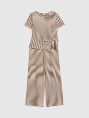 River Island Brown Stripe Textured & Wide Leg Set - Image 2 of 4