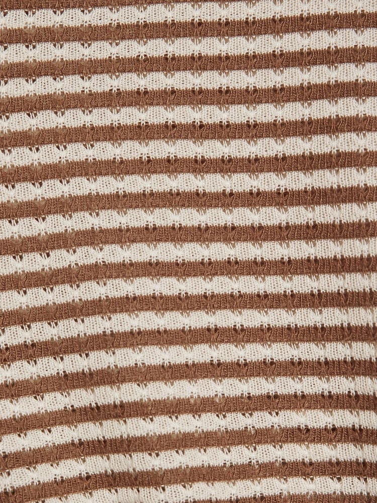 River Island Brown Stripe Textured & Wide Leg Set - Image 4 of 4