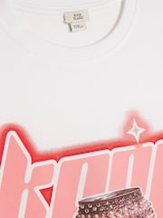 River Island White K Pop Queen Soda T-Shirt - Image 3 of 4