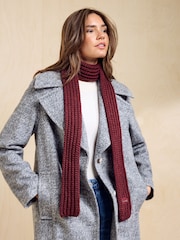 Friends Like These Burgundy Red Skinny Ribbed Cable Scarf - Image 1 of 7