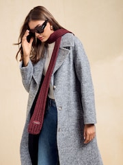 Friends Like These Burgundy Red Skinny Ribbed Cable Scarf - Image 2 of 7
