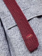 Friends Like These Burgundy Red Skinny Ribbed Cable Scarf - Image 4 of 7