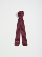 Friends Like These Burgundy Red Skinny Ribbed Cable Scarf - Image 5 of 7