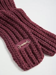 Friends Like These Burgundy Red Skinny Ribbed Cable Scarf - Image 7 of 7