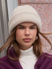 Friends Like These Cream Shearling Fisherman Beanie Hat - Image 1 of 5