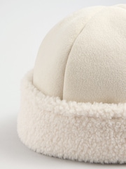 Friends Like These Cream Shearling Fisherman Beanie Hat - Image 4 of 5