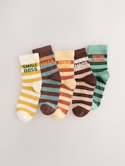 Multi - Chaussettes rayées à slogan 5 Lot de 0 - Image 1 de 3