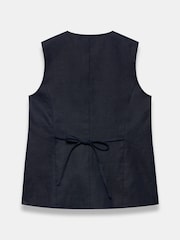 Mint Velvet Blue Longline Linen Waistcoat - Image 7 of 7