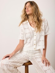 Mint Velvet White Crochet Shell Shirt - Image 2 of 7