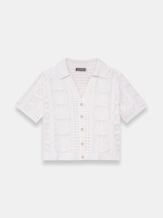 Mint Velvet White Crochet Shell Shirt - Image 6 of 7