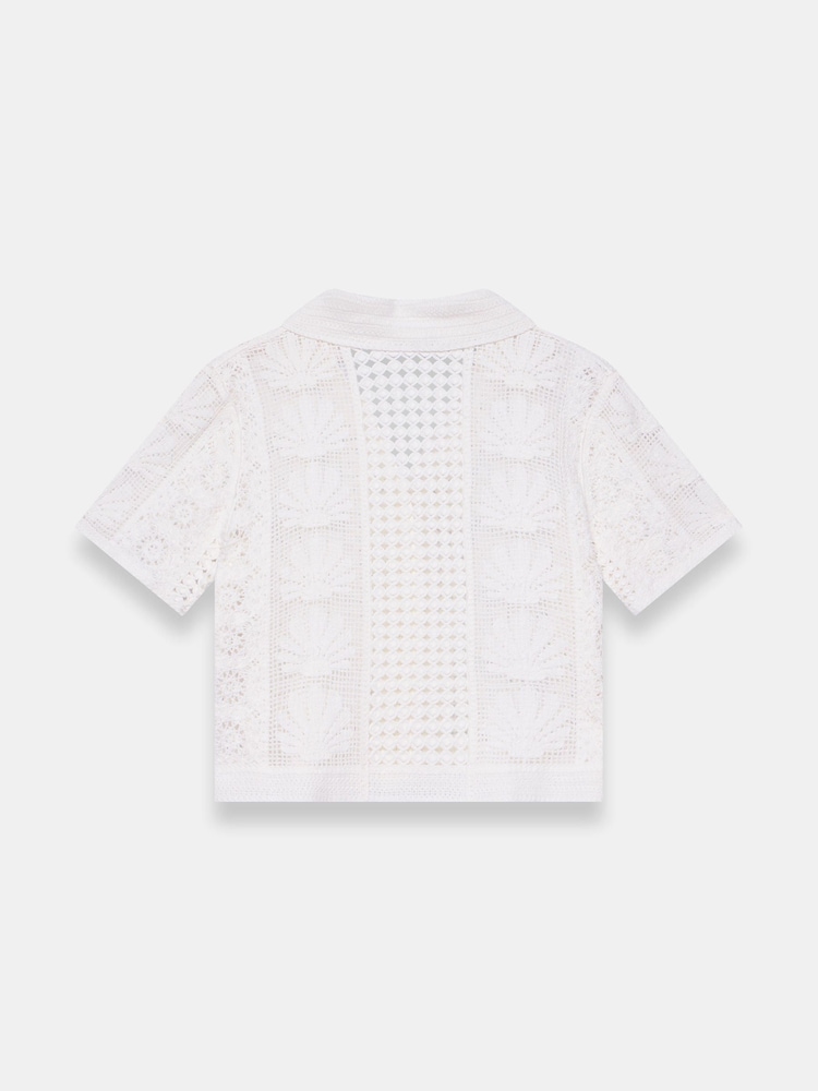 Mint Velvet White Crochet Shell Shirt - Image 7 of 7