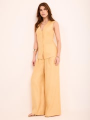 Mint Velvet Yellow Longline Linen Waistcoat - Image 6 of 8