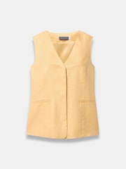 Mint Velvet Yellow Longline Linen Waistcoat - Image 7 of 8