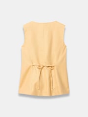 Mint Velvet Yellow Longline Linen Waistcoat - Image 8 of 8
