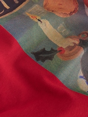 Red Christmas Dinner - Boxy Elbow Sleeve Crew Neck T-Shirt - 4এর মধ্যে 2 ছবি