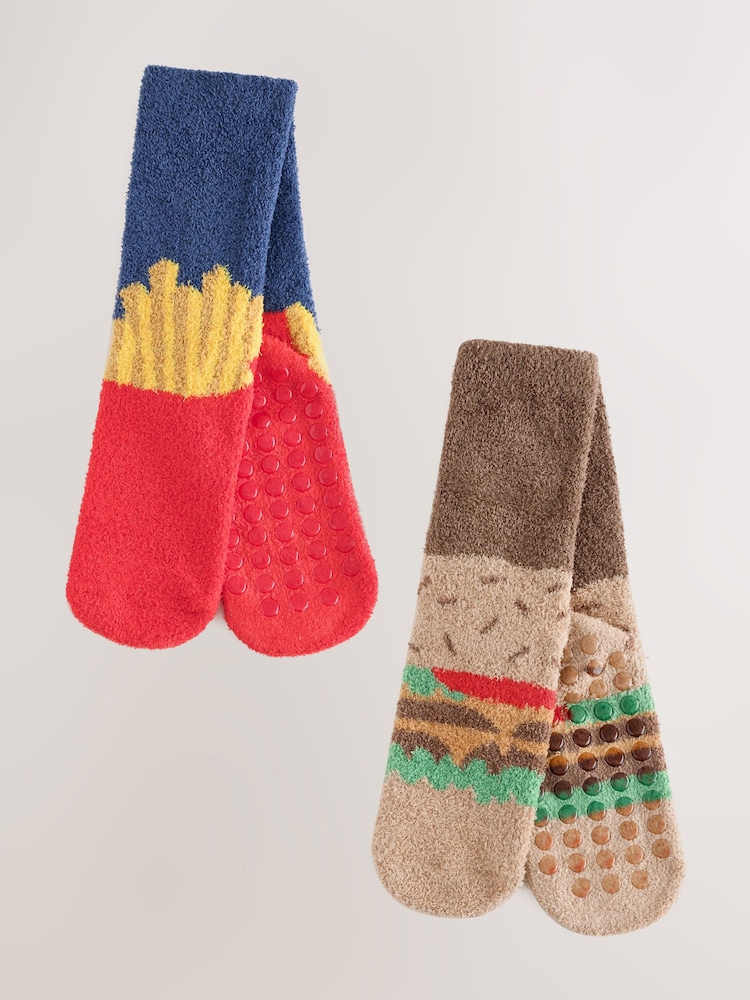 Rojo/Azul marino con diseño de comida - Pack de 2 pares de calcetines cálidos - Imagen 1 de 5 Rojo/Azul marino con diseño de comida - Pack de 2 pares de calcetines cálidos - Imagen 1 de 5