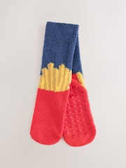 Rojo/Azul marino con diseño de comida - Pack de 2 pares de calcetines cálidos - Imagen 2 de 5