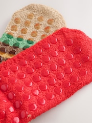 Rojo/Azul marino con diseño de comida - Pack de 2 pares de calcetines cálidos - Imagen 4 de 5