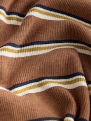 Neutral Long Sleeve Ribbed Boat Neck Top - Image 2 of 3