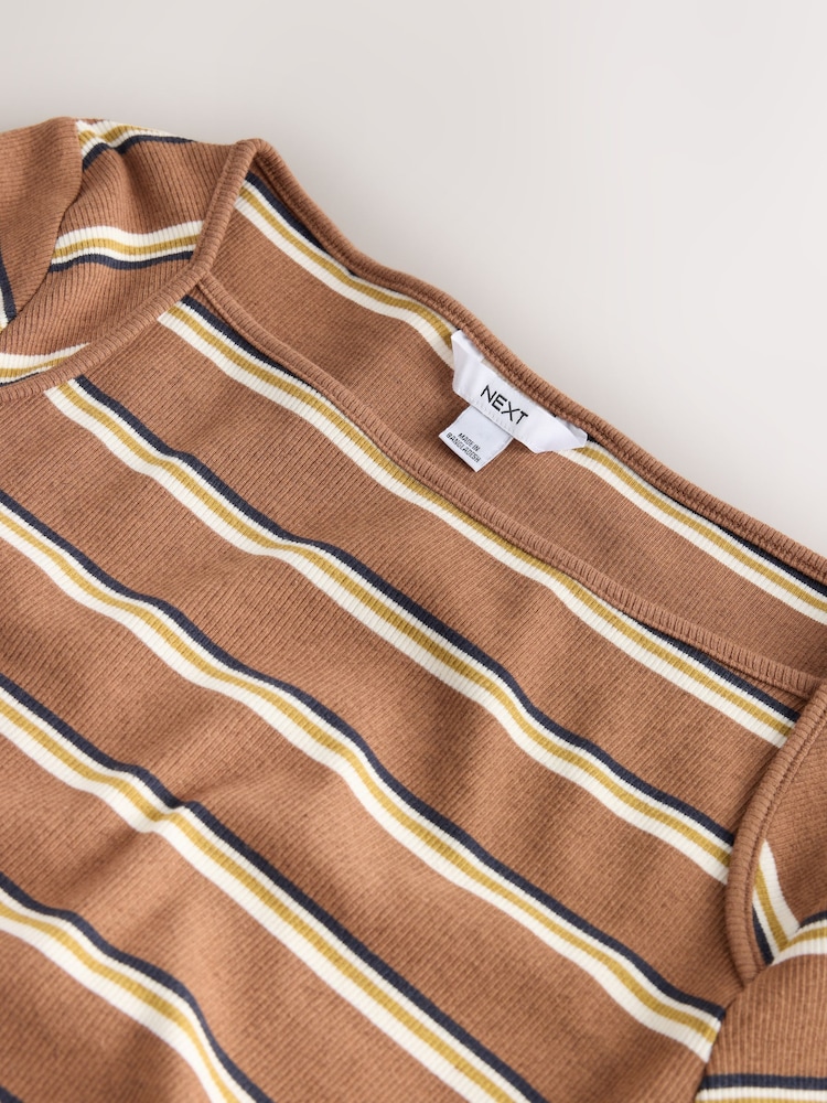 Neutral Long Sleeve Ribbed Boat Neck Top - Image 3 of 3 Neutral Long Sleeve Ribbed Boat Neck Top - Image 3 of 3
