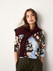 Butterfly Print Long Sleeve Crew Neck T-Shirt - Image 4 of 8