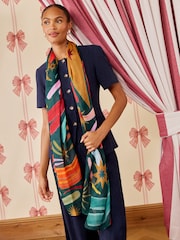 Love & Roses Teal Star Print Lightweight Scarf - Image 2 of 7