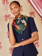 Love & Roses Teal Star Print Lightweight Scarf - Image 3 of 7