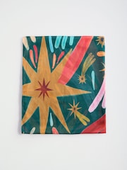 Love & Roses Teal Star Print Lightweight Scarf - Image 5 of 7