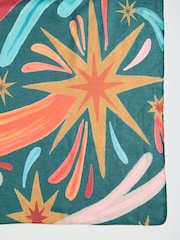Love & Roses Teal Star Print Lightweight Scarf - Image 6 of 7