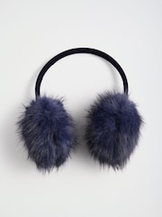 Love & Roses Navy Faux Fur Ear Muffs - Image 4 of 6