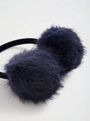 Love & Roses Navy Faux Fur Ear Muffs - Image 5 of 6