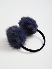 Love & Roses Navy Faux Fur Ear Muffs - Image 6 of 6