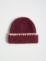 Love & Roses Chocolate Brown Cosy Chunky Knite Beanie Hat - Image 4 of 6