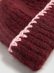 Love & Roses Chocolate Brown Cosy Chunky Knite Beanie Hat - Image 5 of 6