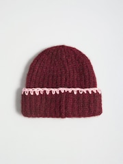 Love & Roses Chocolate Brown Cosy Chunky Knite Beanie Hat - Image 6 of 6