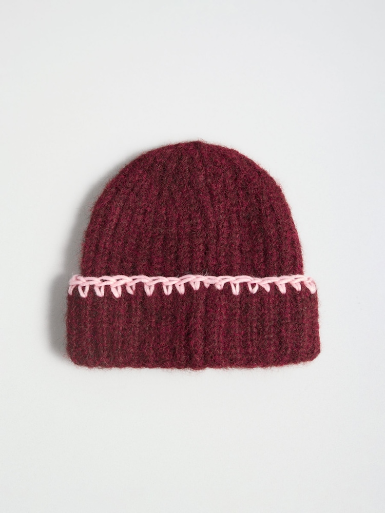 Love & Roses Chocolate Brown Cosy Chunky Knite Beanie Hat - Image 6 of 6 Love & Roses Chocolate Brown Cosy Chunky Knite Beanie Hat - Image 6 of 6