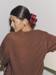 Chocolate Brown Velvet Scrunchie 2PK - Image 2 of 5