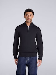Animal Black Ribbed Quarter Zip Jumper - Image 1 of 9