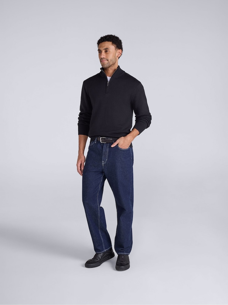 Animal Black Ribbed Quarter Zip Jumper - Image 2 of 9 Animal Black Ribbed Quarter Zip Jumper - Image 2 of 9